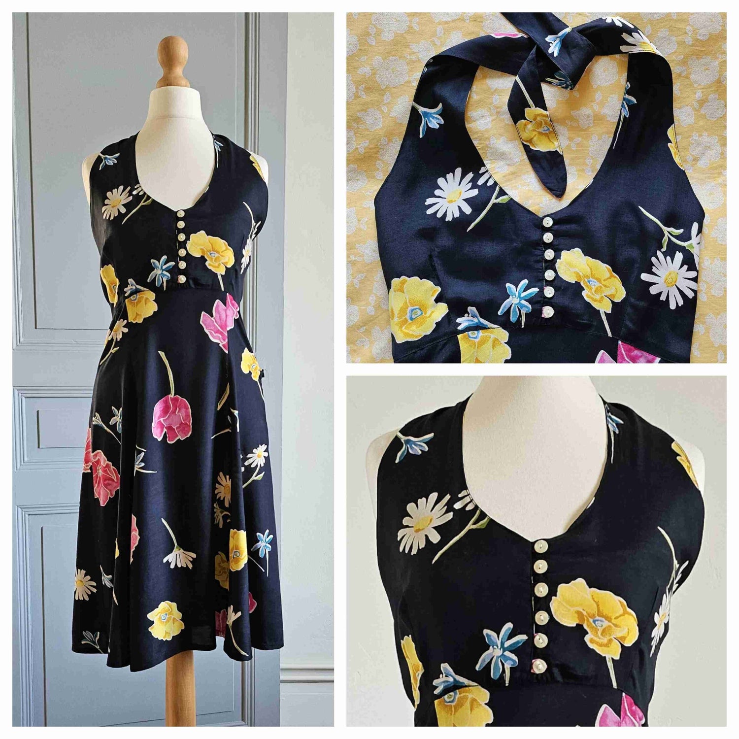 Floral backless dress