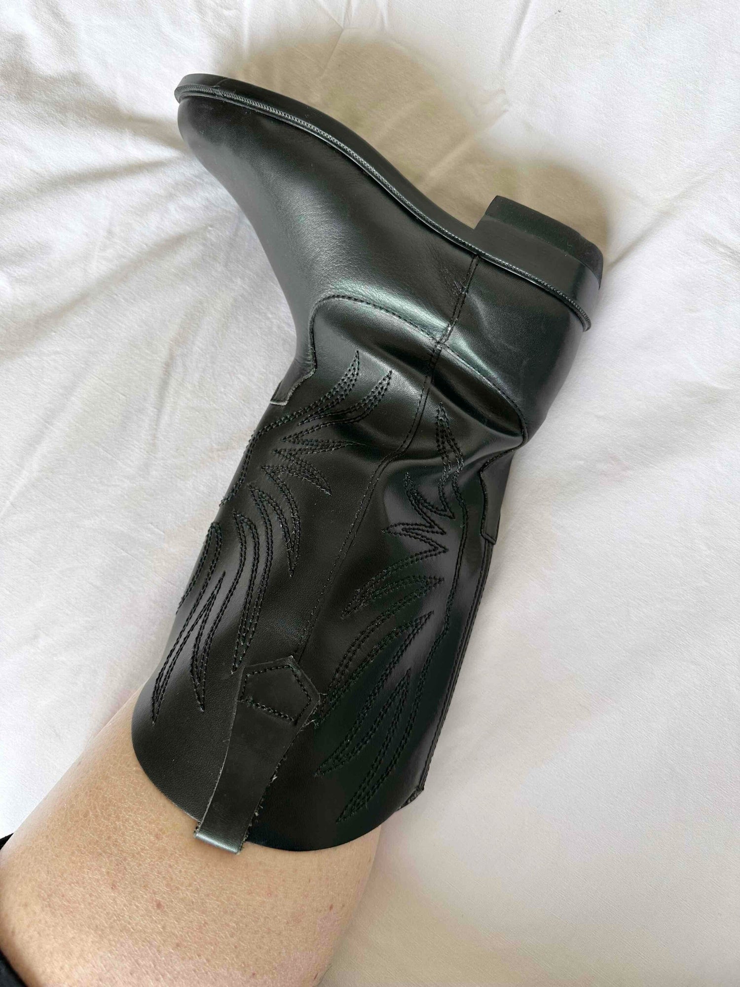 Leather cowboy boots