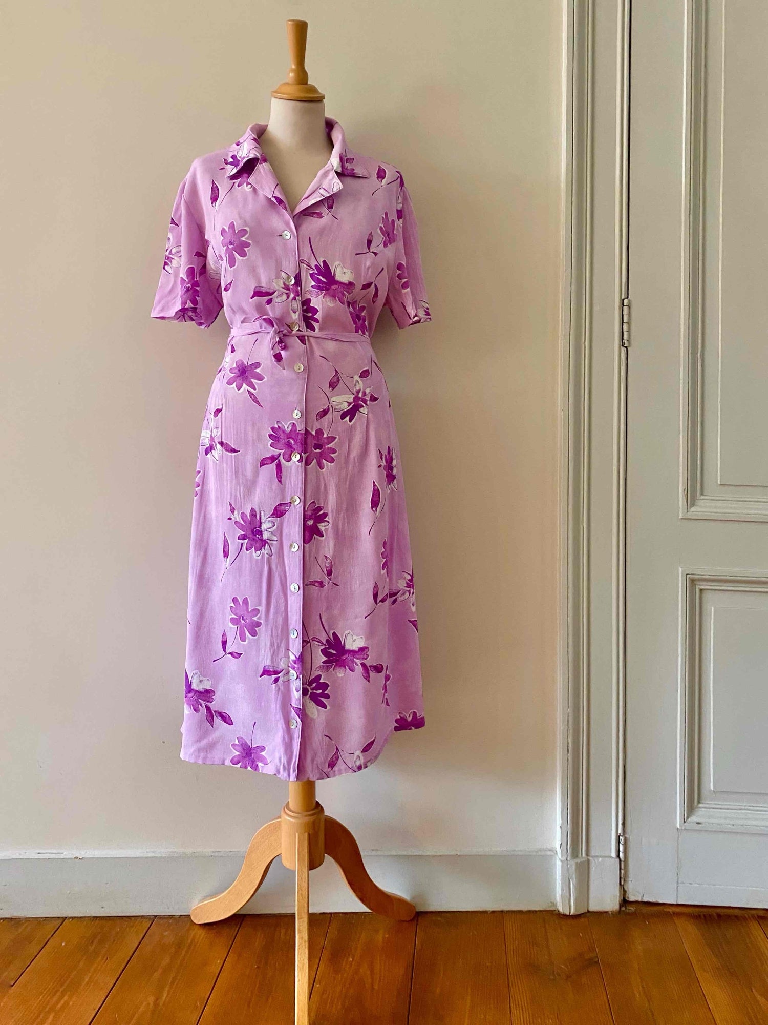 Button-up floral dress