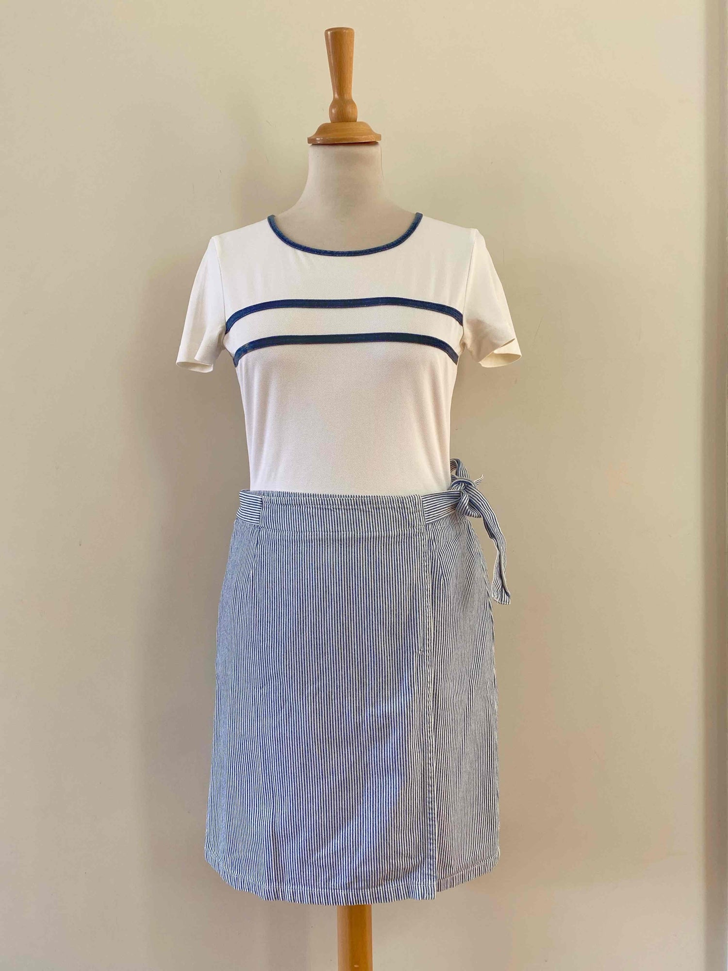 Denim wrap skirt