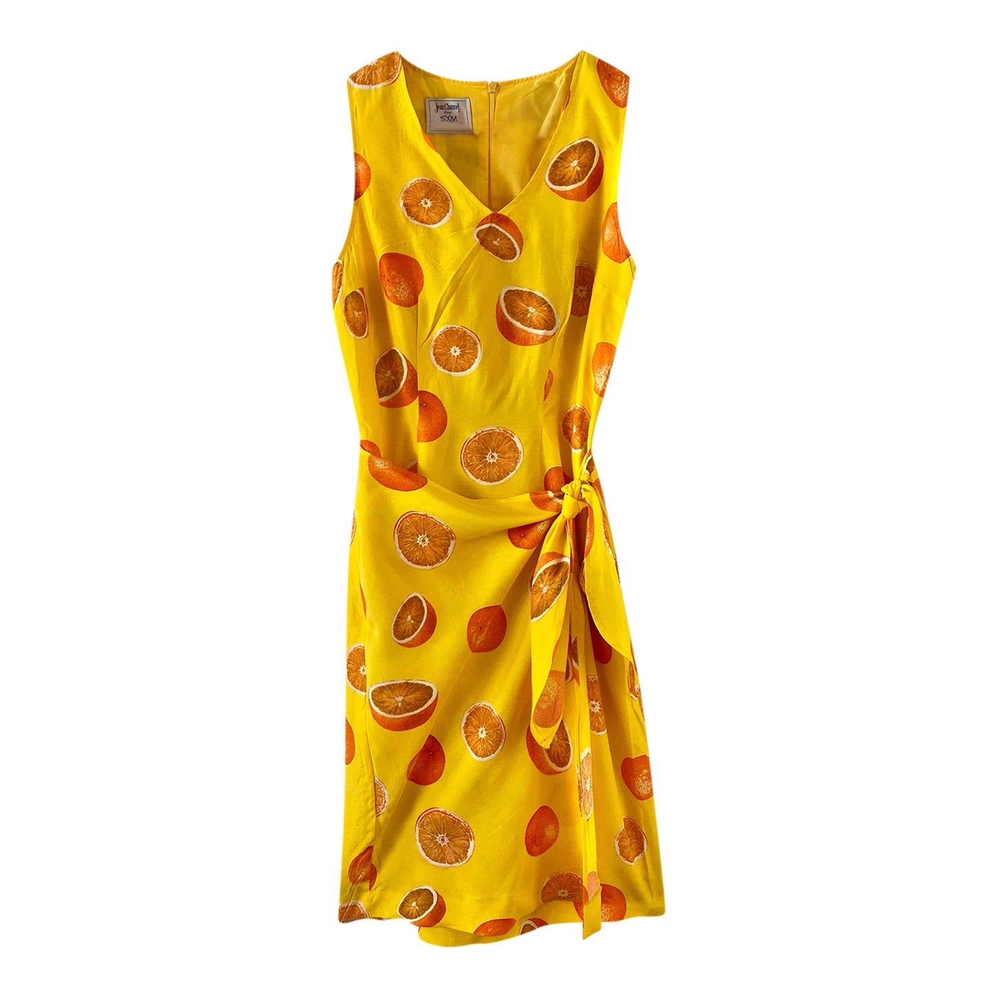 Citrus print wrap dress