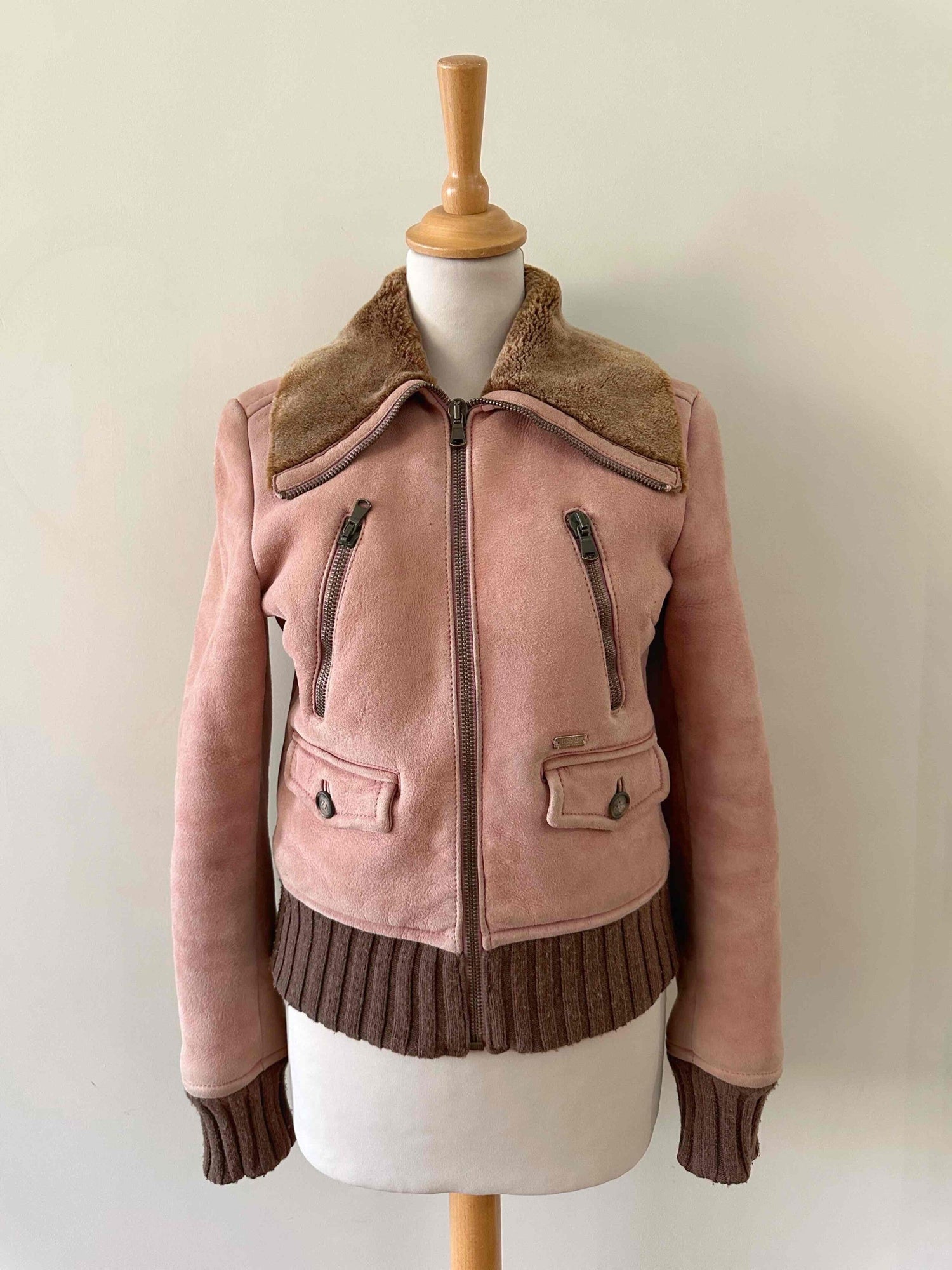 Veste en peau lainée