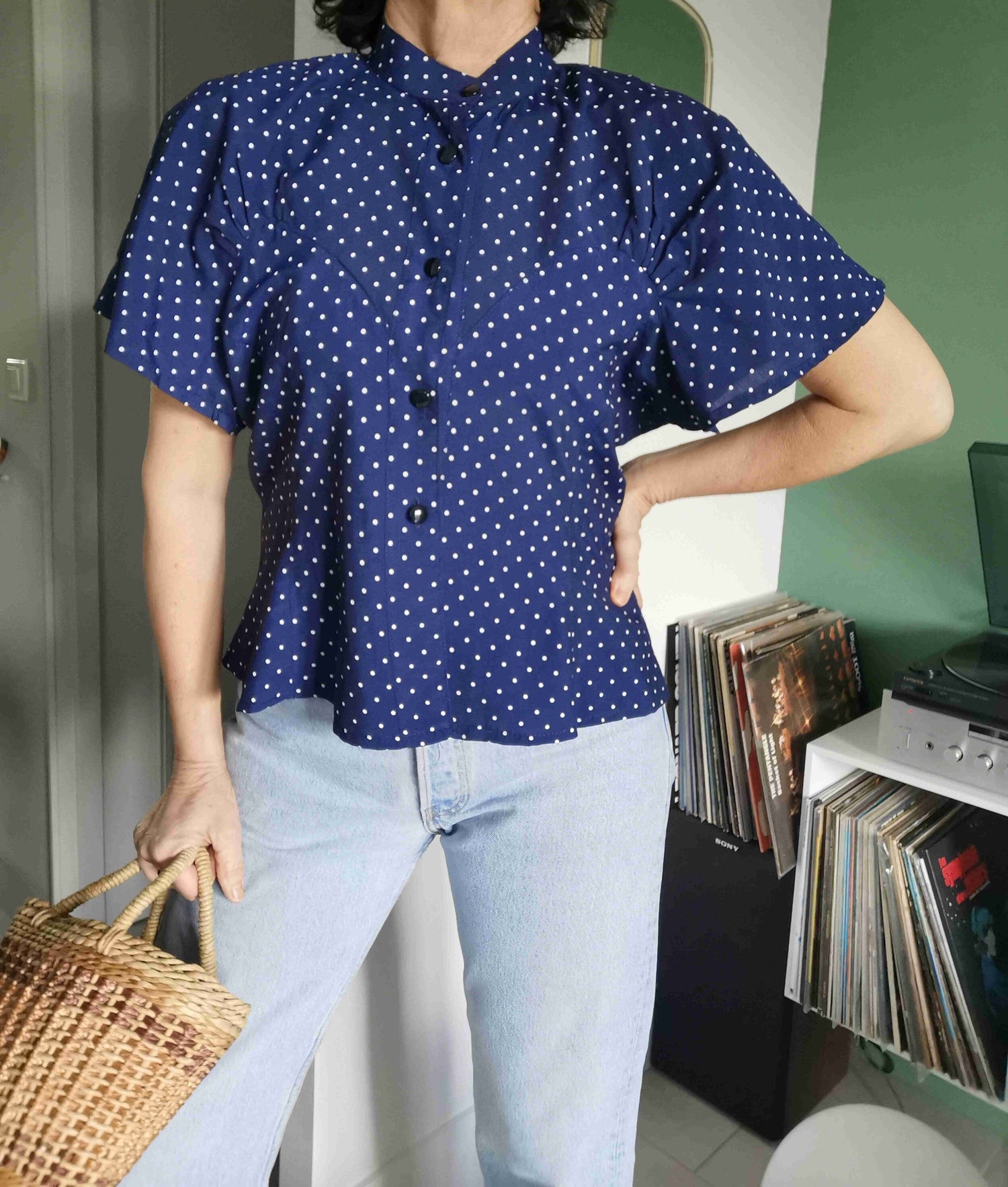 Polka dot blouse 90's