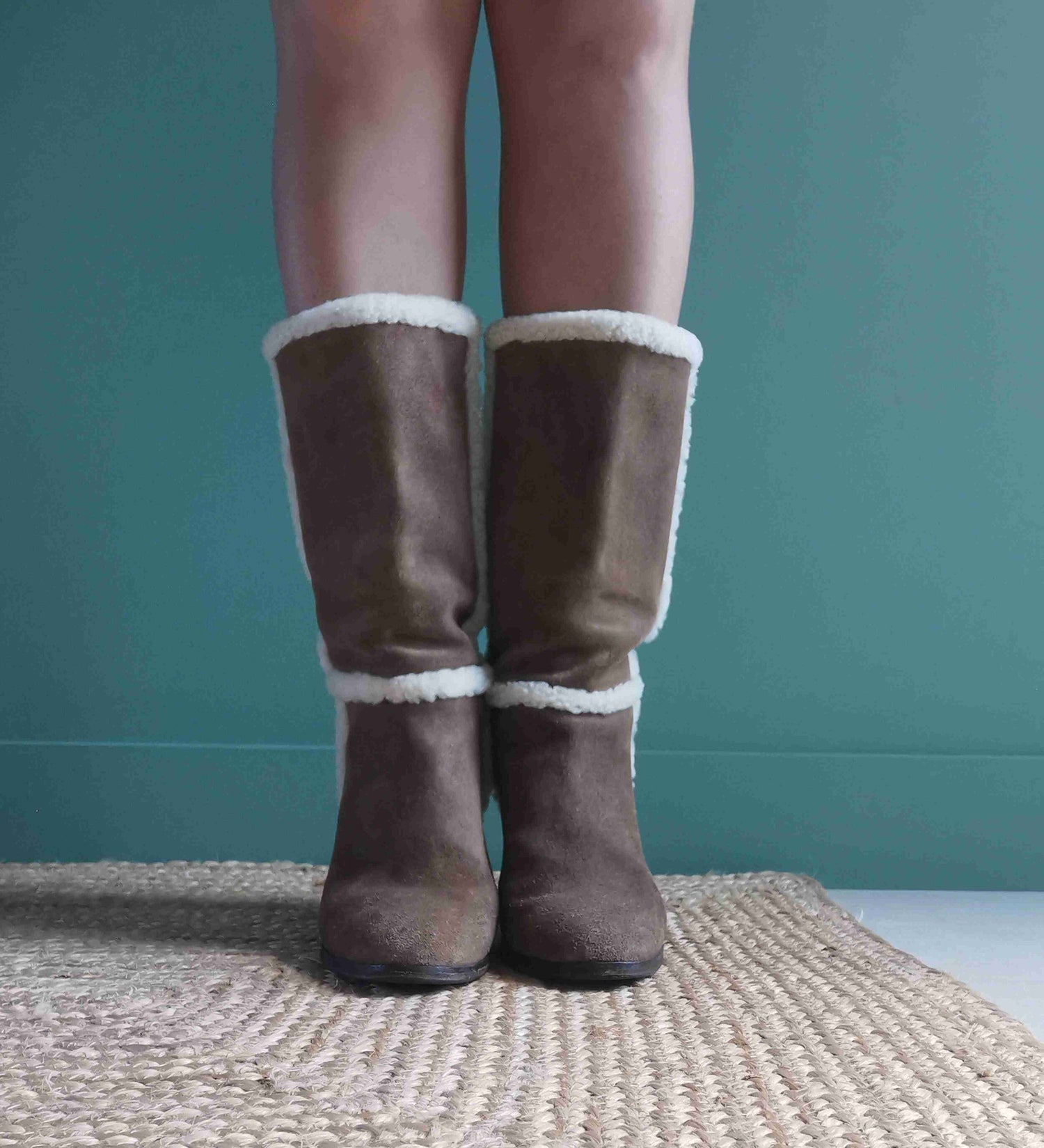 Wool-lined leather boots