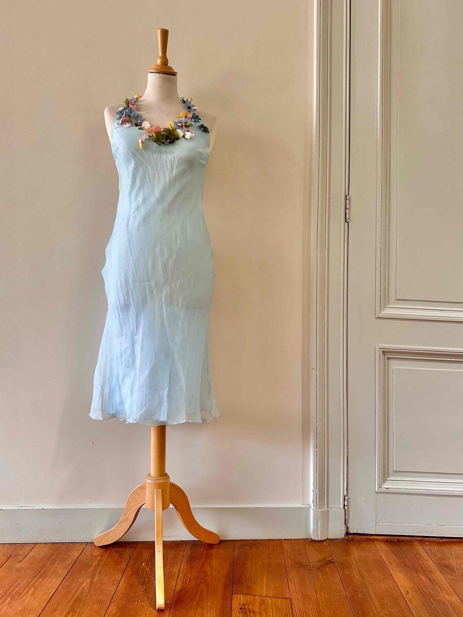 Silk backless dress