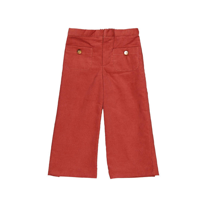 Camilla, pantalon en velours côtelé terracotta