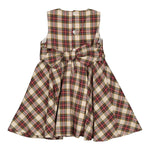 Carmine, robe à smocks en tartan rouge