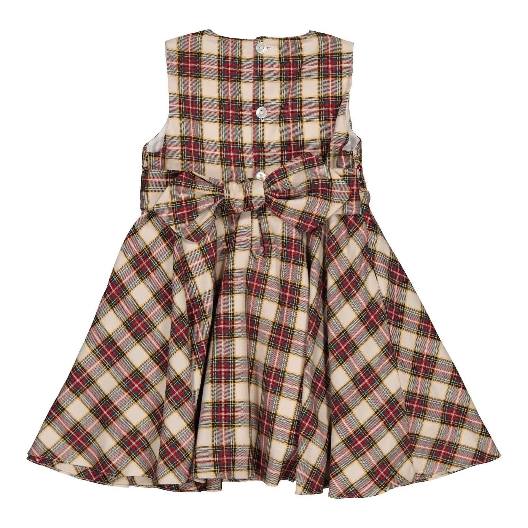 Carmine, robe à smocks en tartan rouge