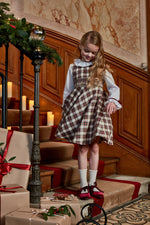 Carmine, robe à smocks en tartan rouge