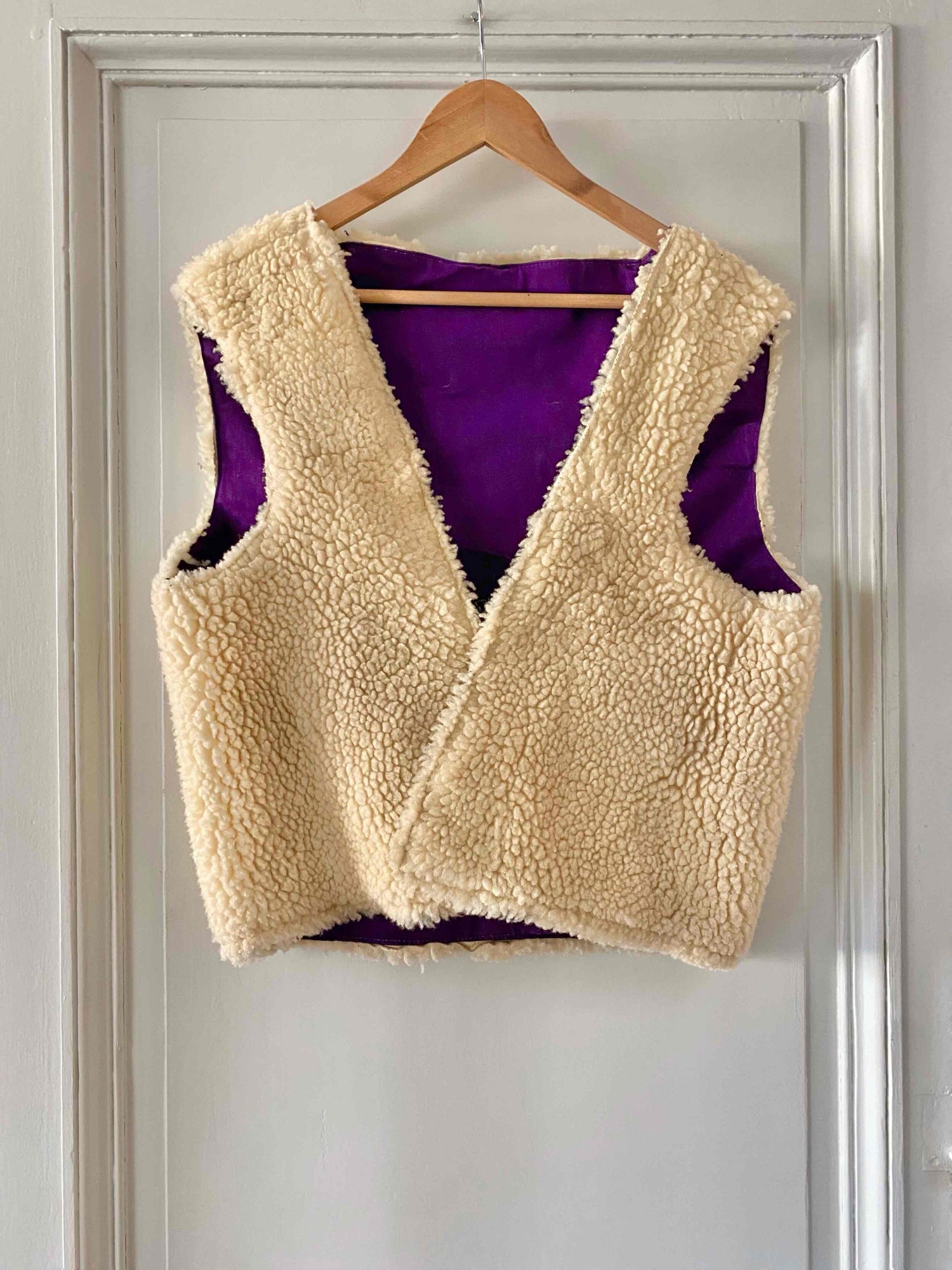 Reversible sheepskin vest