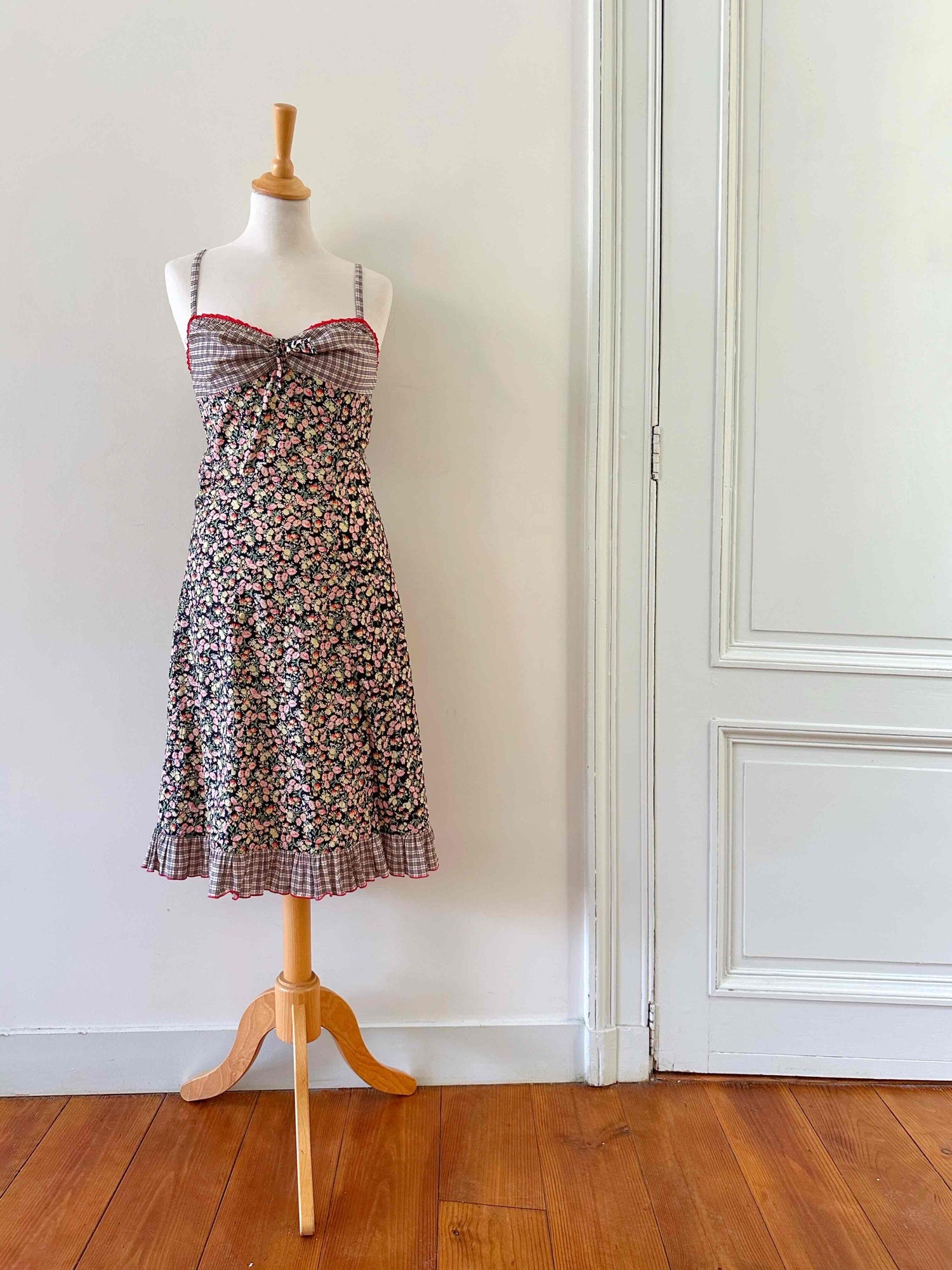 Floral and Vichy dress