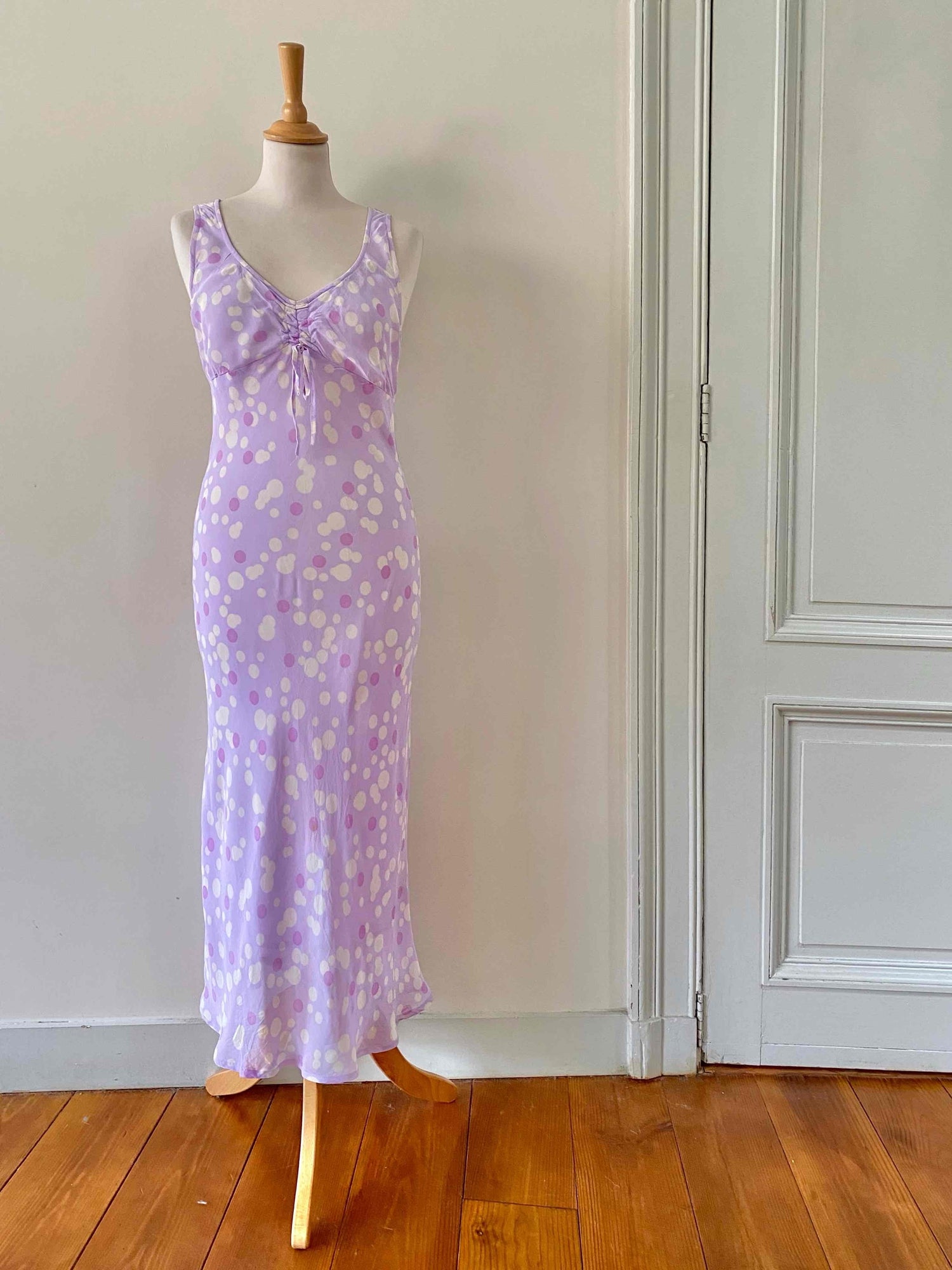 Long dress in viscose voile