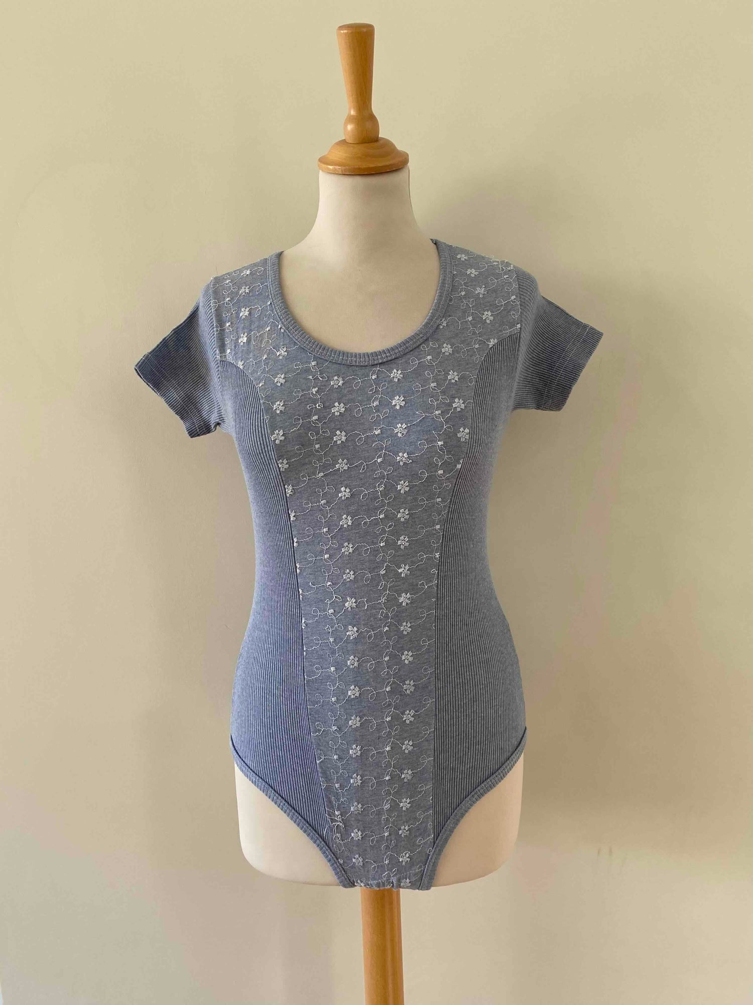 Embroidered cotton bodysuit
