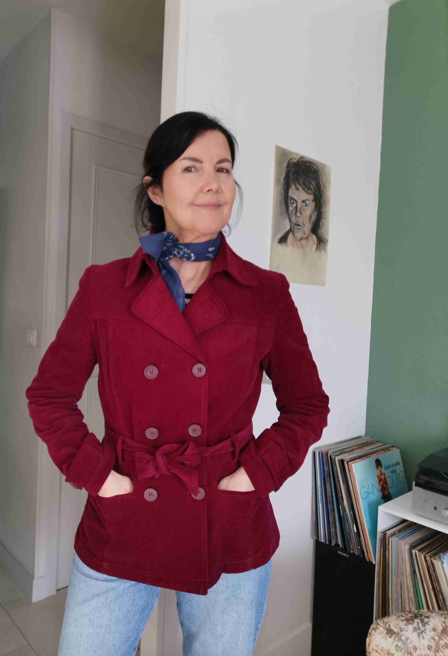 Saharienne en velours côtelé