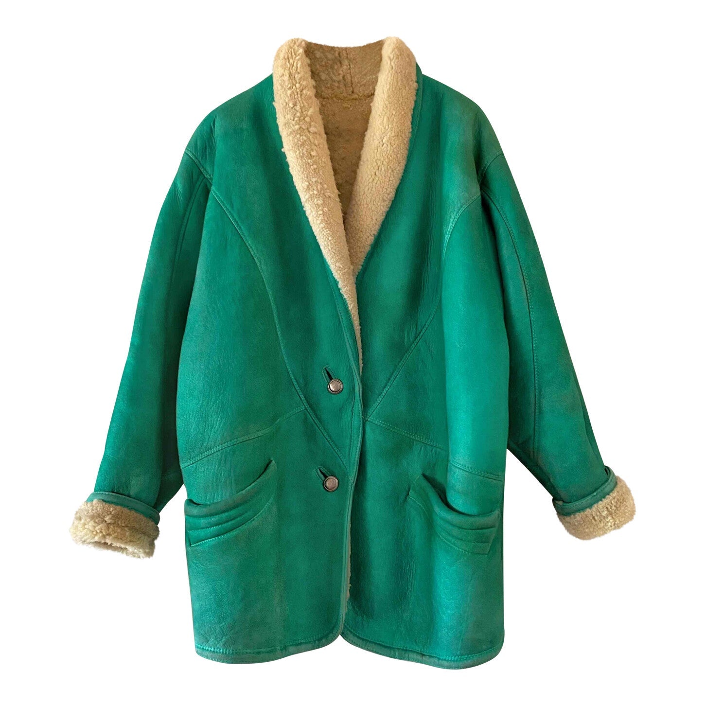 Wool-lined leather coat