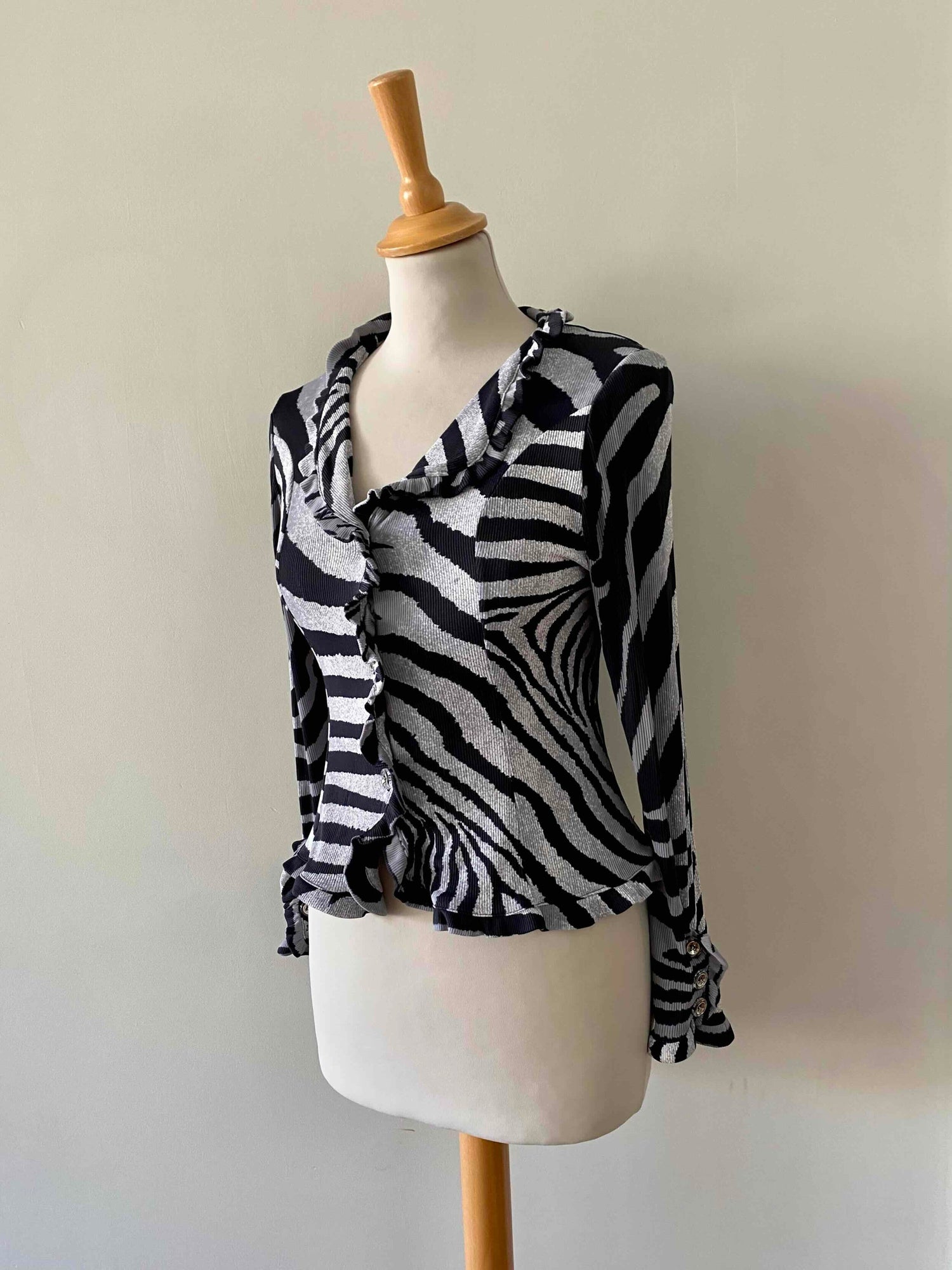 Zebra-striped ribbed top
