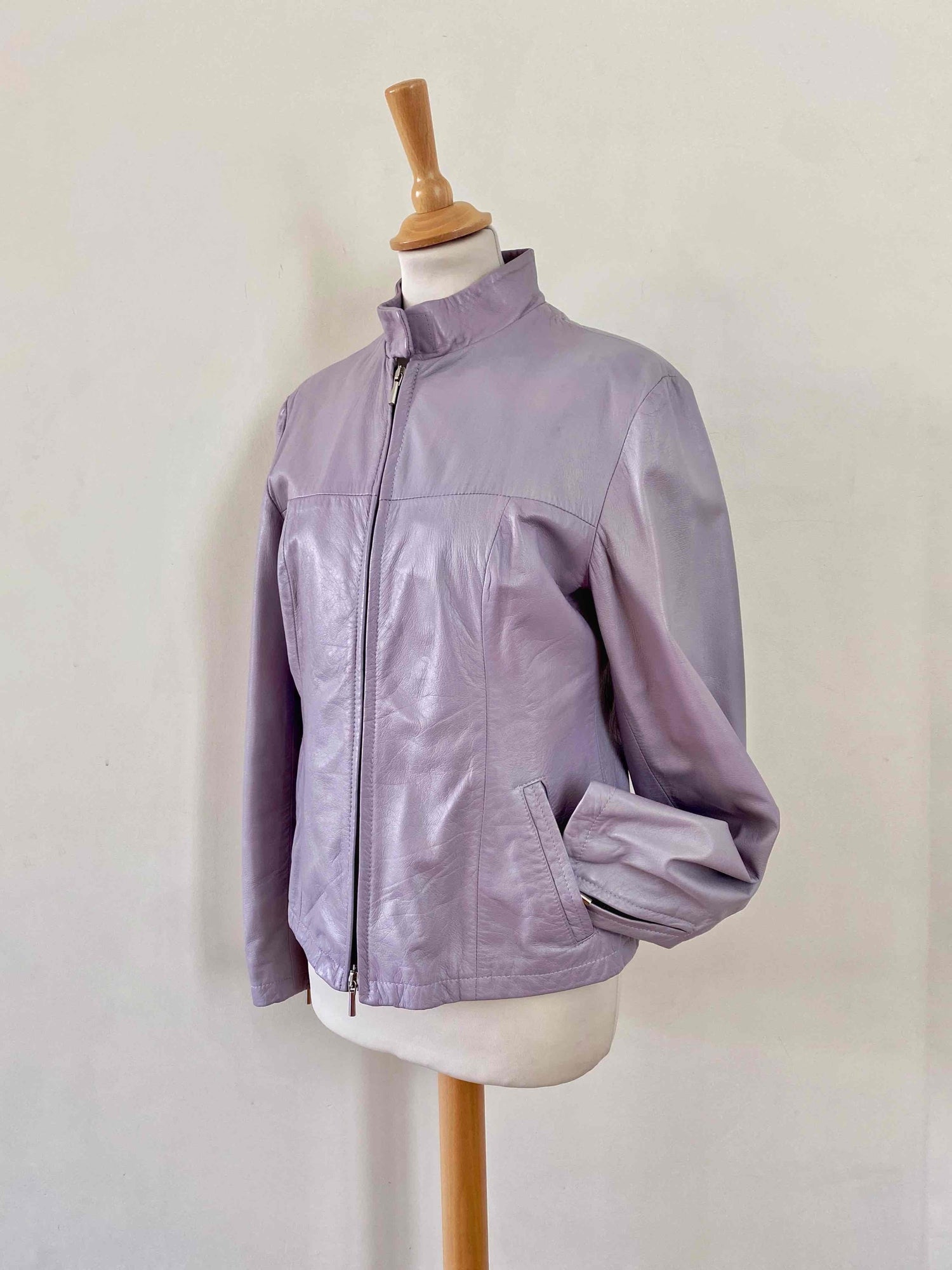 Lilac leather jacket