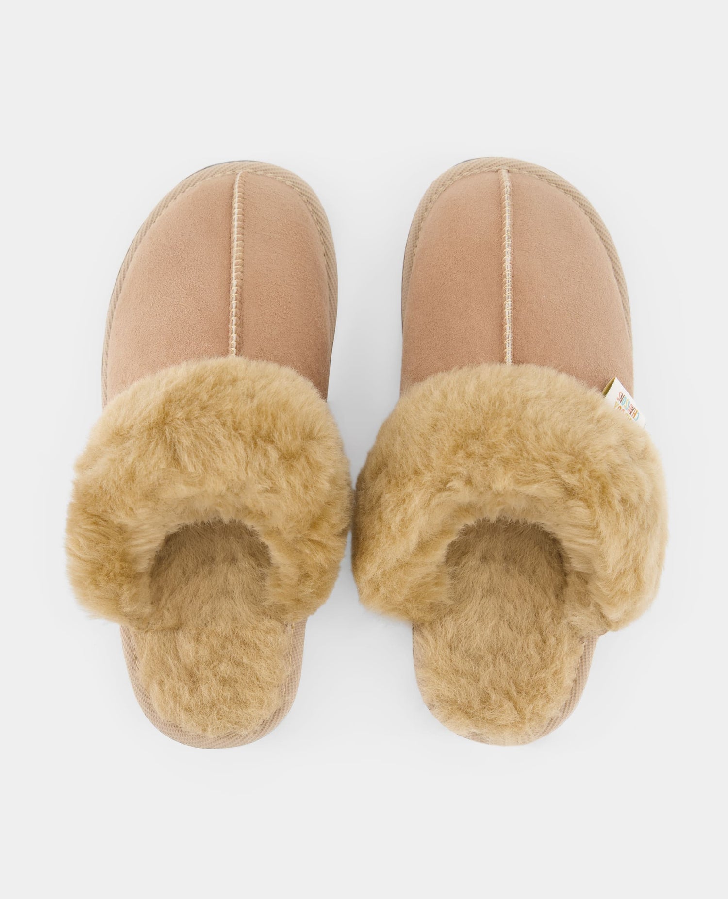 chaussons fourrés mouton femme face