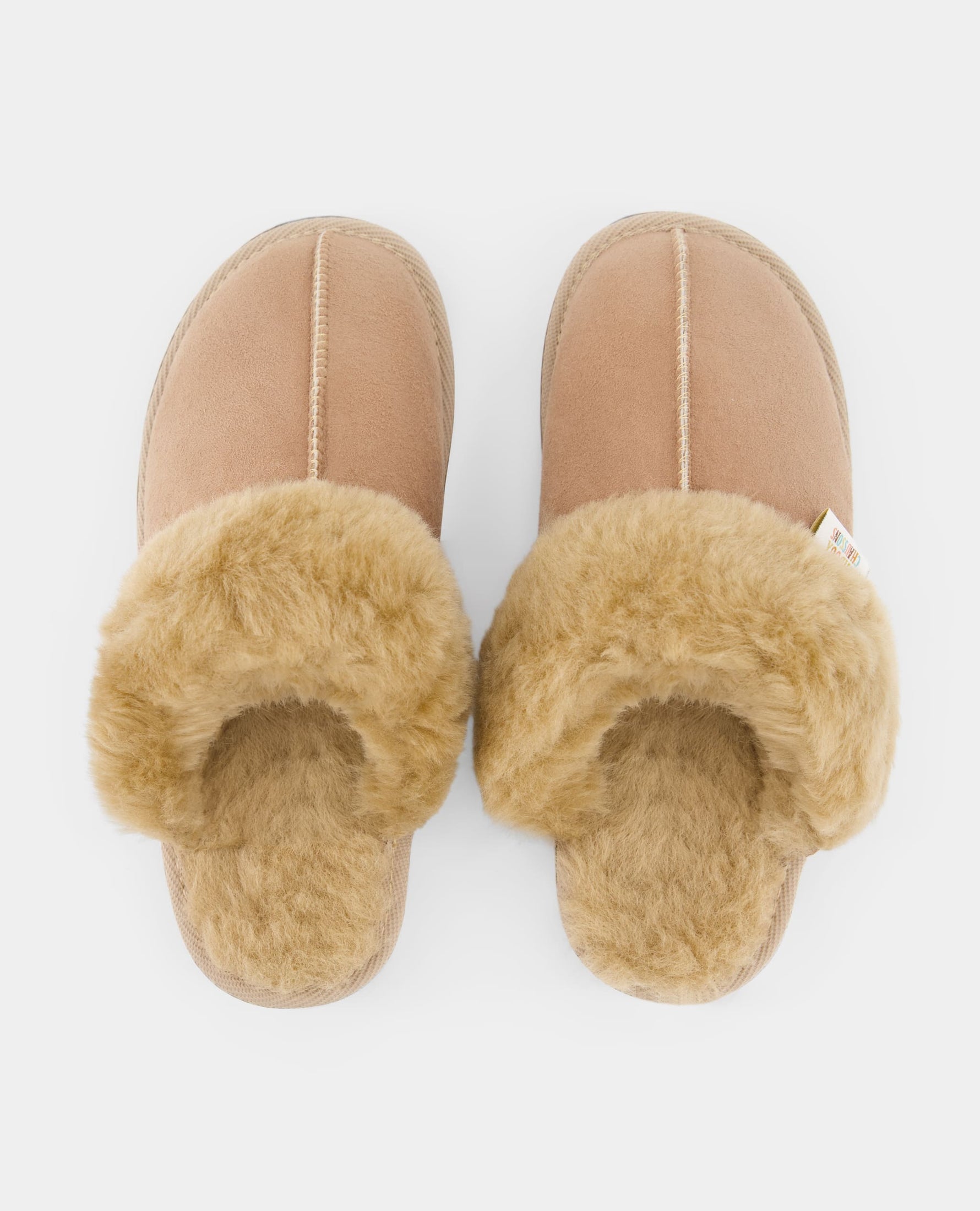 chaussons fourrés mouton femme face