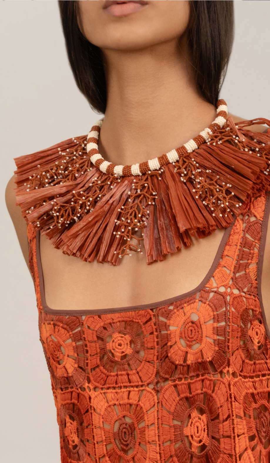 Cine Afrique Necklace in Brown - Johanna Ortiz