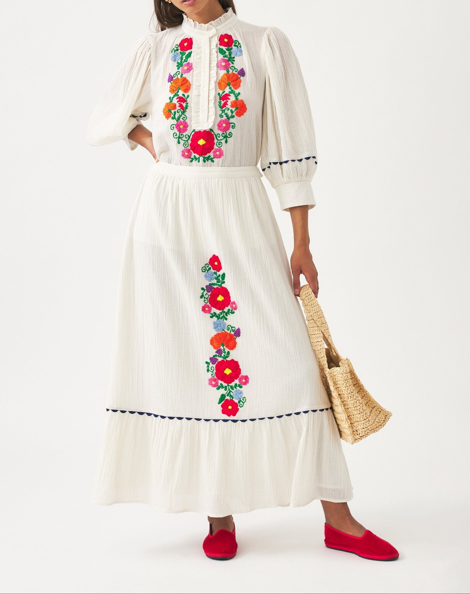 Sac baguette en raphia tressé Rosanna