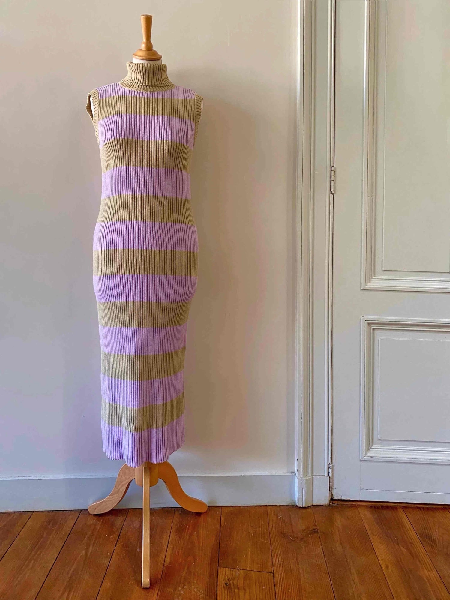 Rolled neck sweater dress