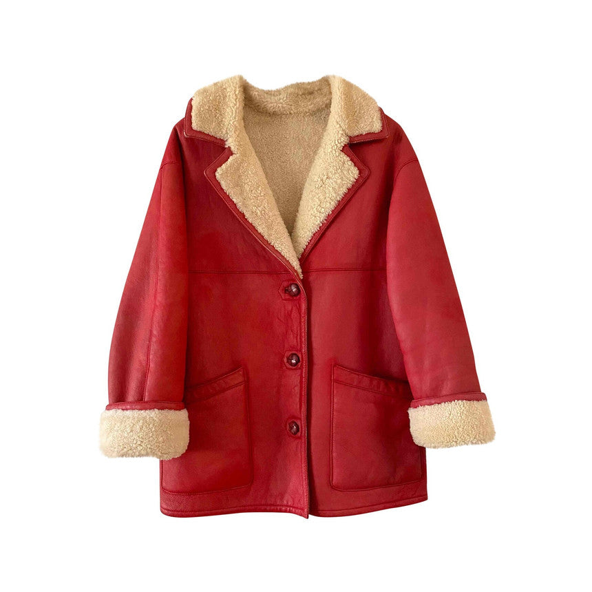 Manteau en peau lainée