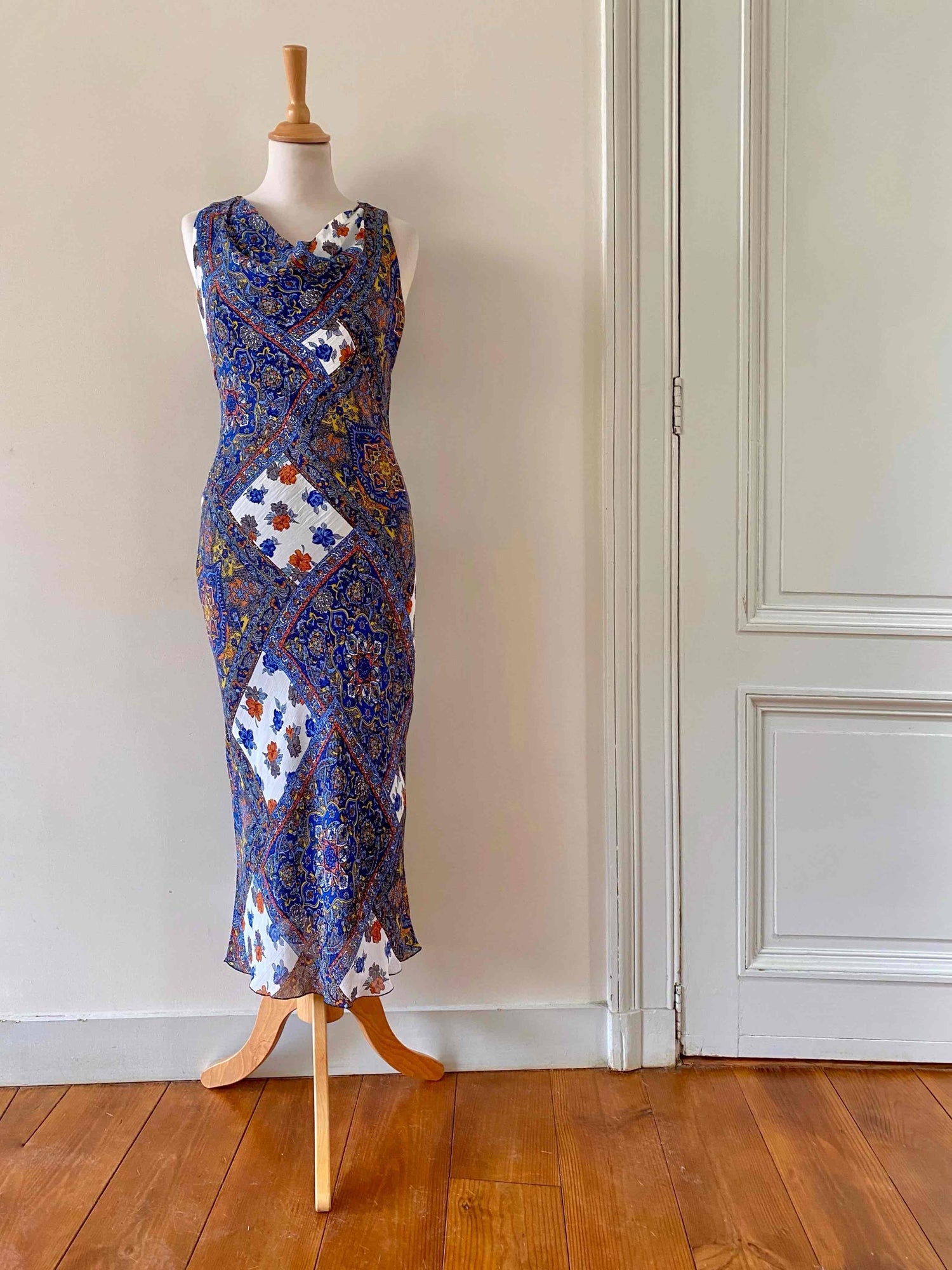 Patchwork midi dress