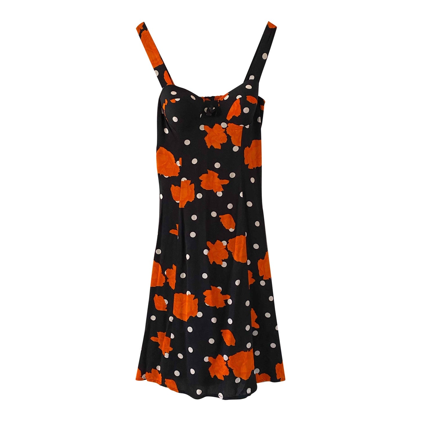 Polka dot and floral mini dress