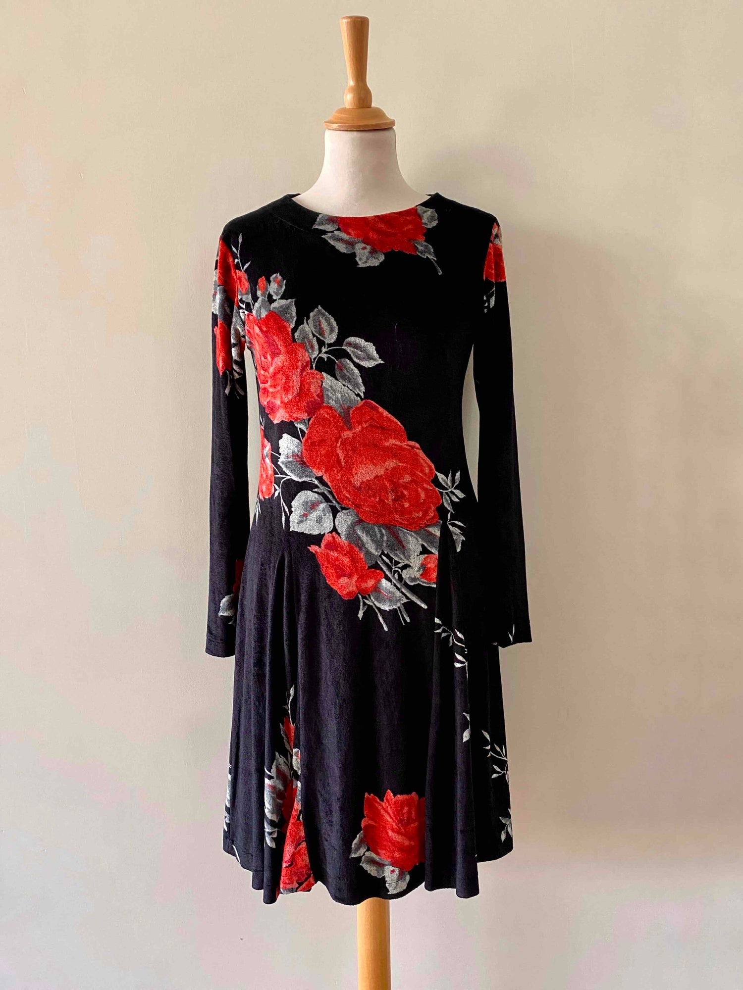 Floral velvet dress