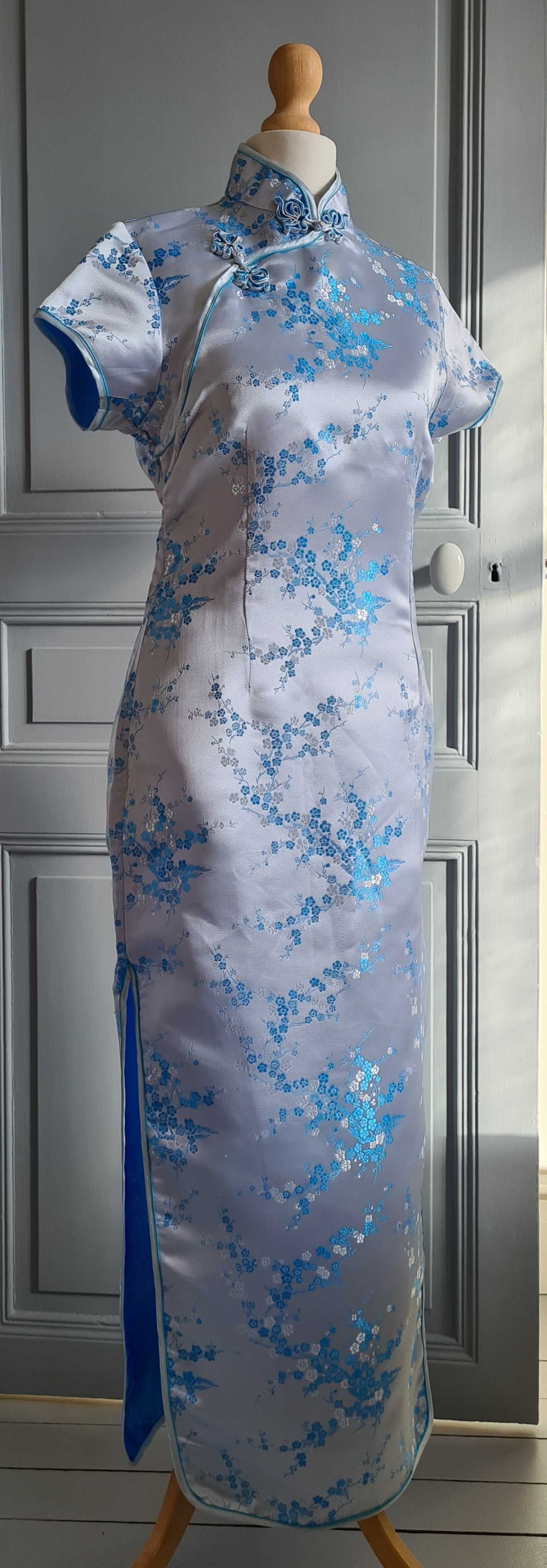 Asian-style satin dress
