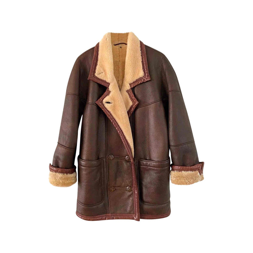 Manteau en peau lainée