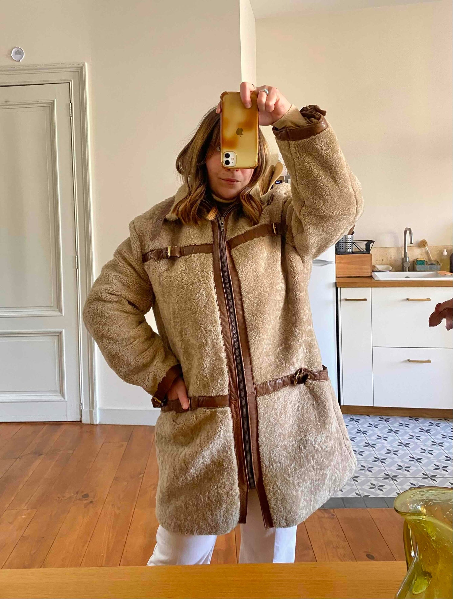 Manteau en mouton retourné