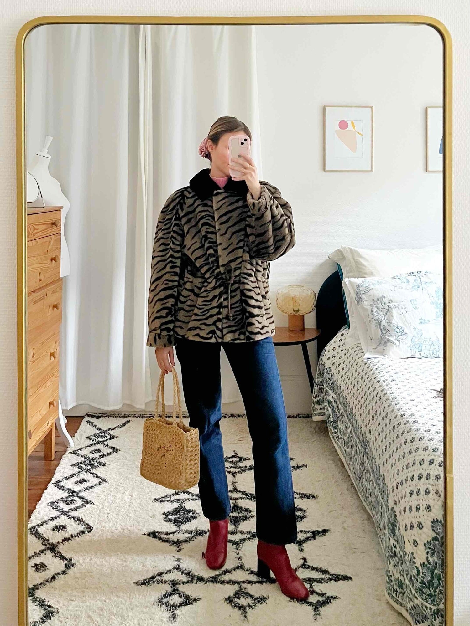 Faux fur coat
