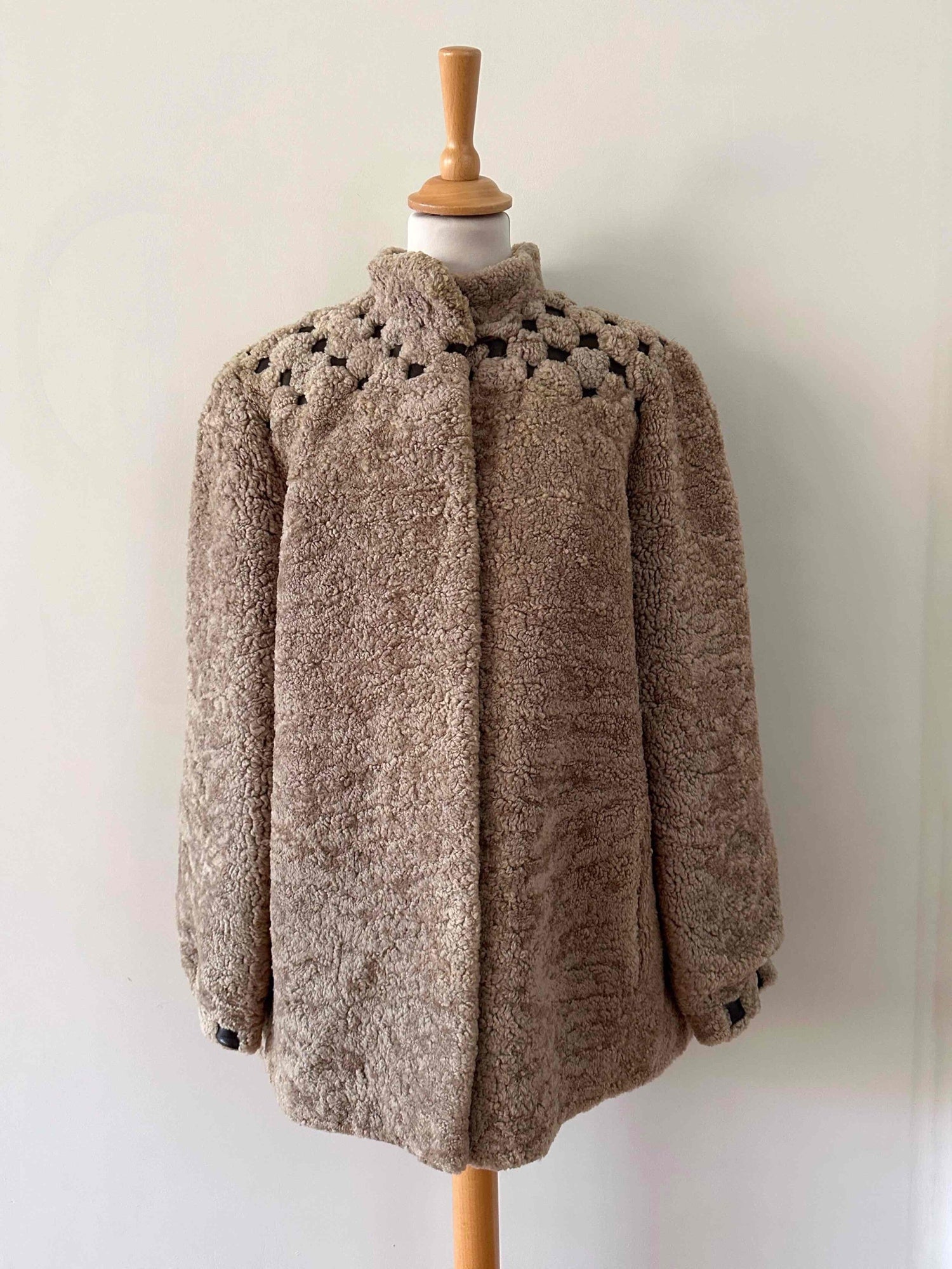Golden sheepskin coat