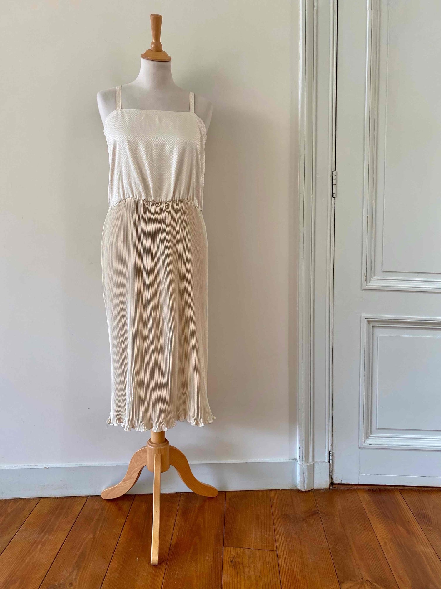 Pleated damask dress