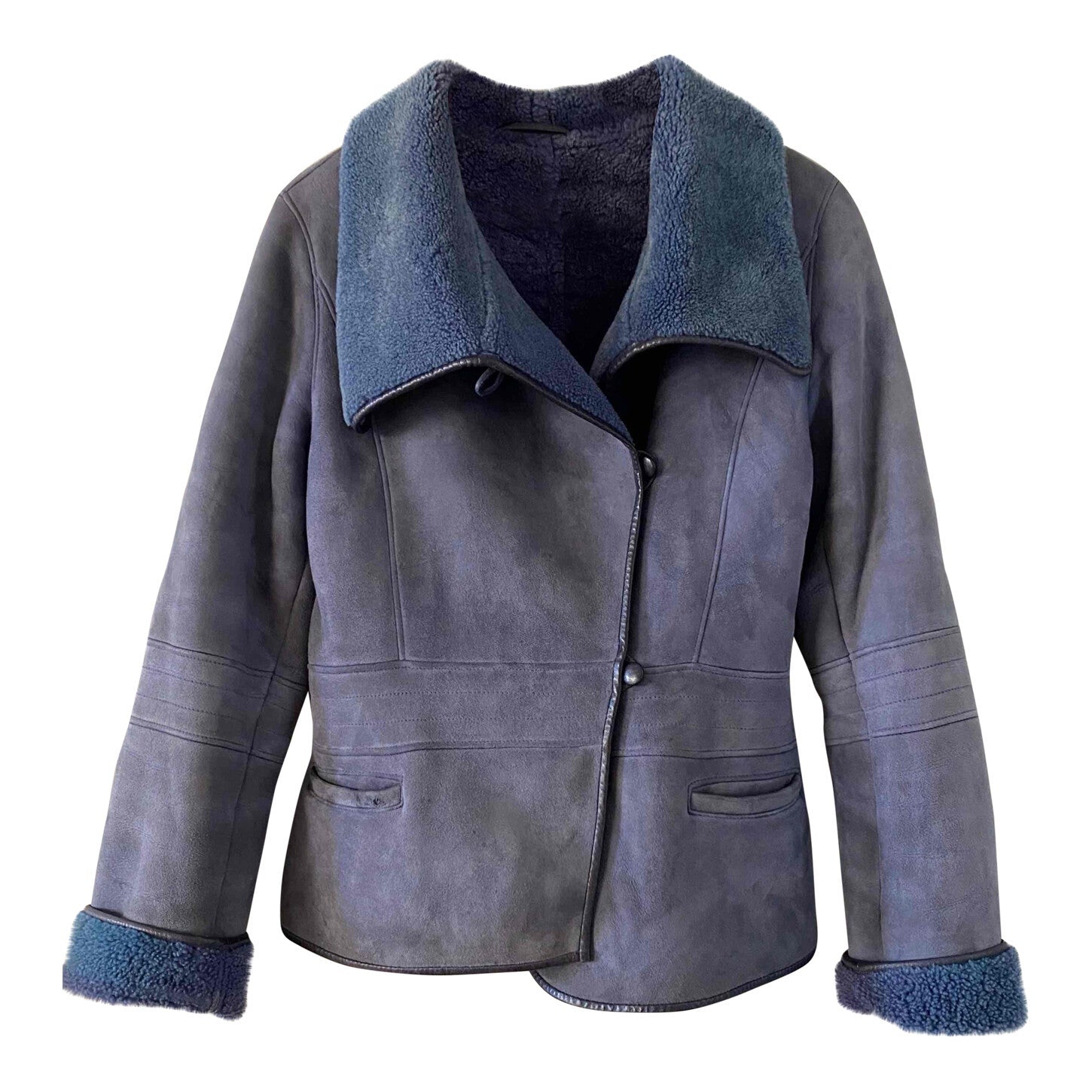 Wool-lined leather coat