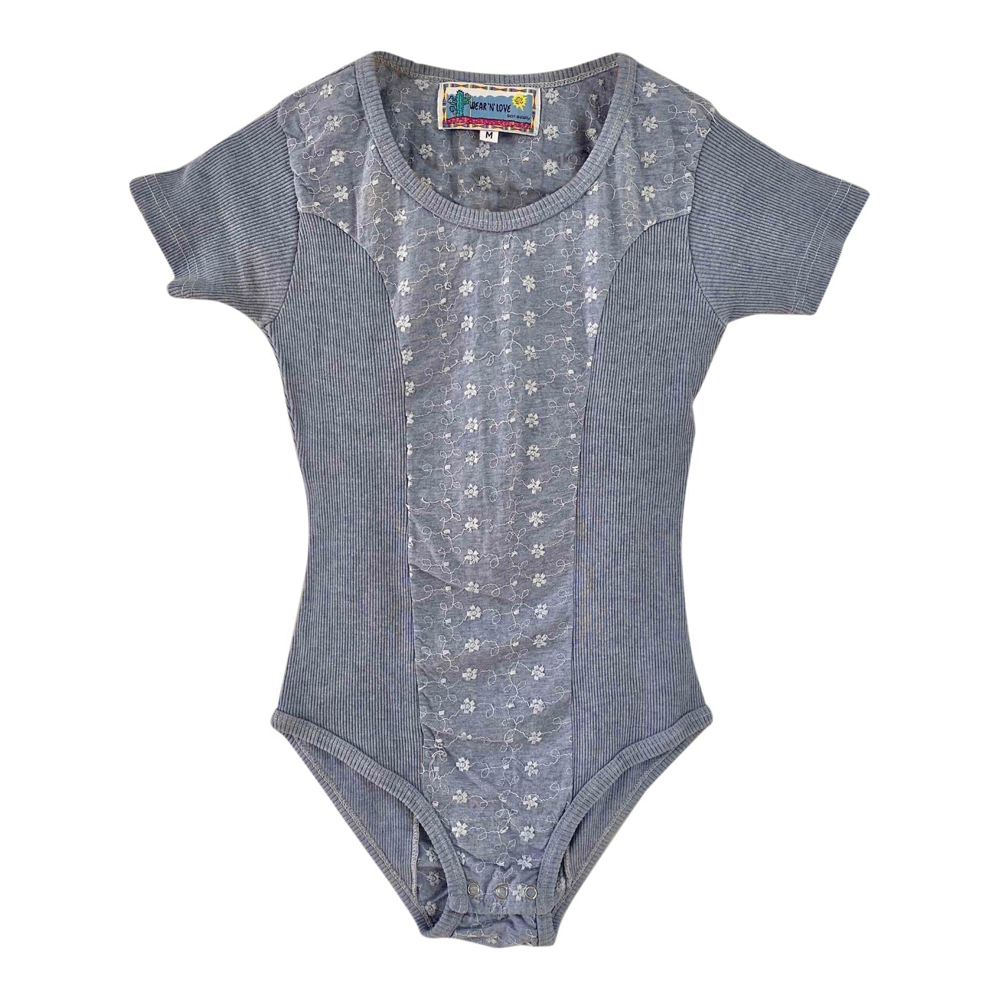 Embroidered cotton bodysuit