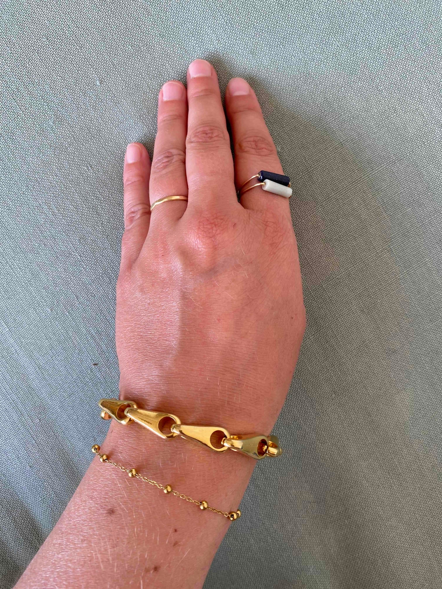 Bracelet chaîne en laiton doré