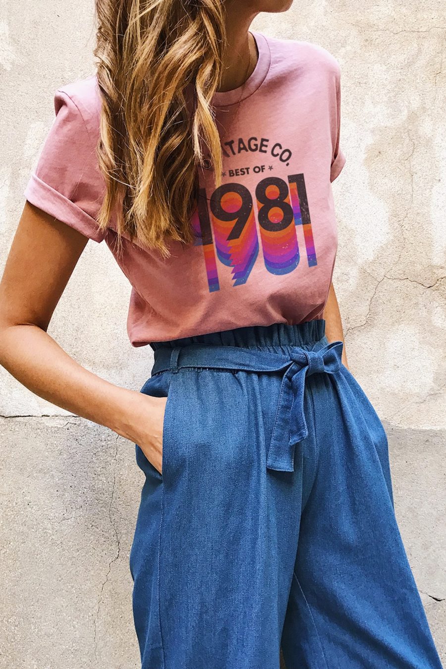 Tshirt Light Pink Délavé Personnalisable Best Of