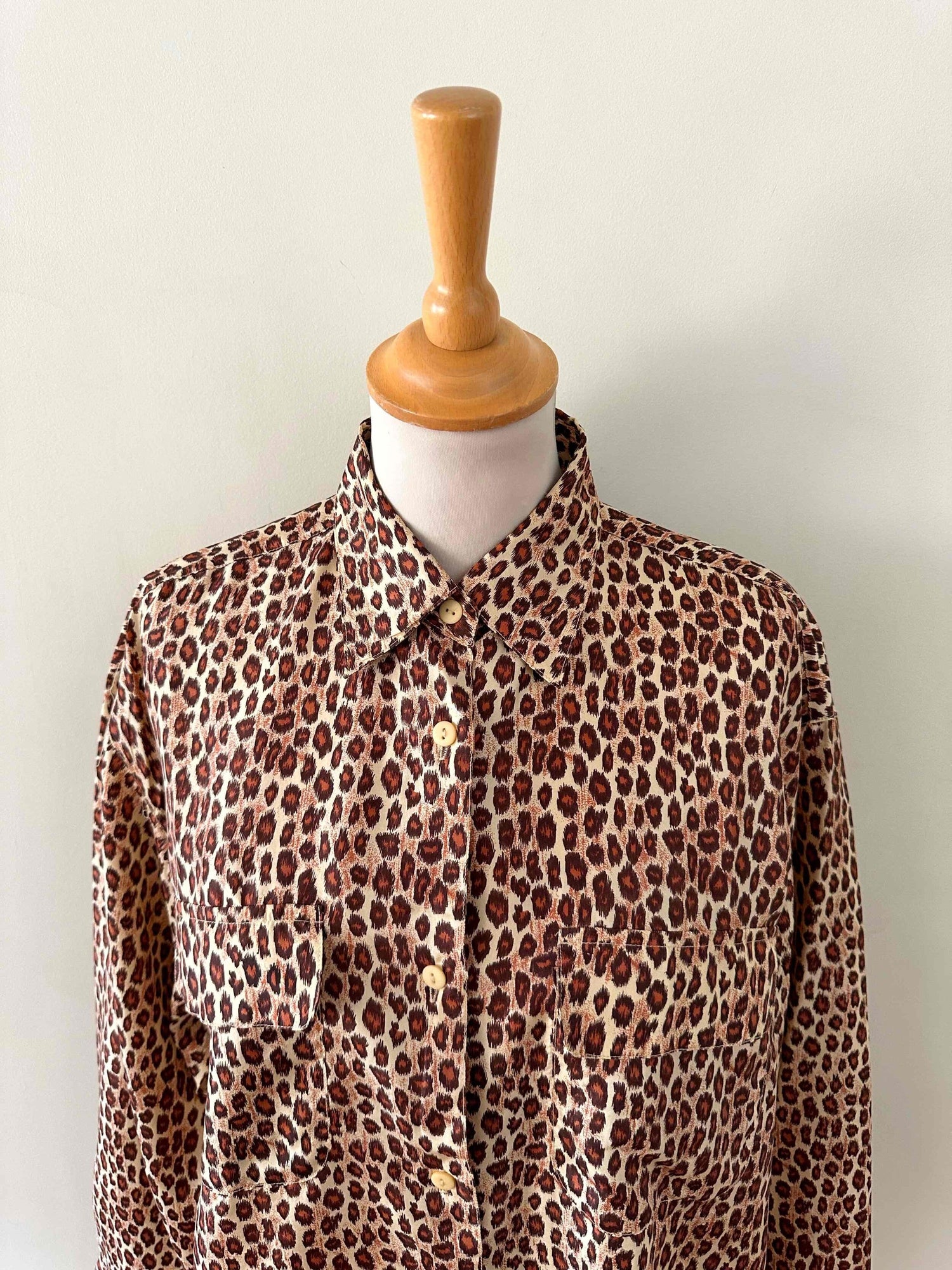 Leopard print silk blouse