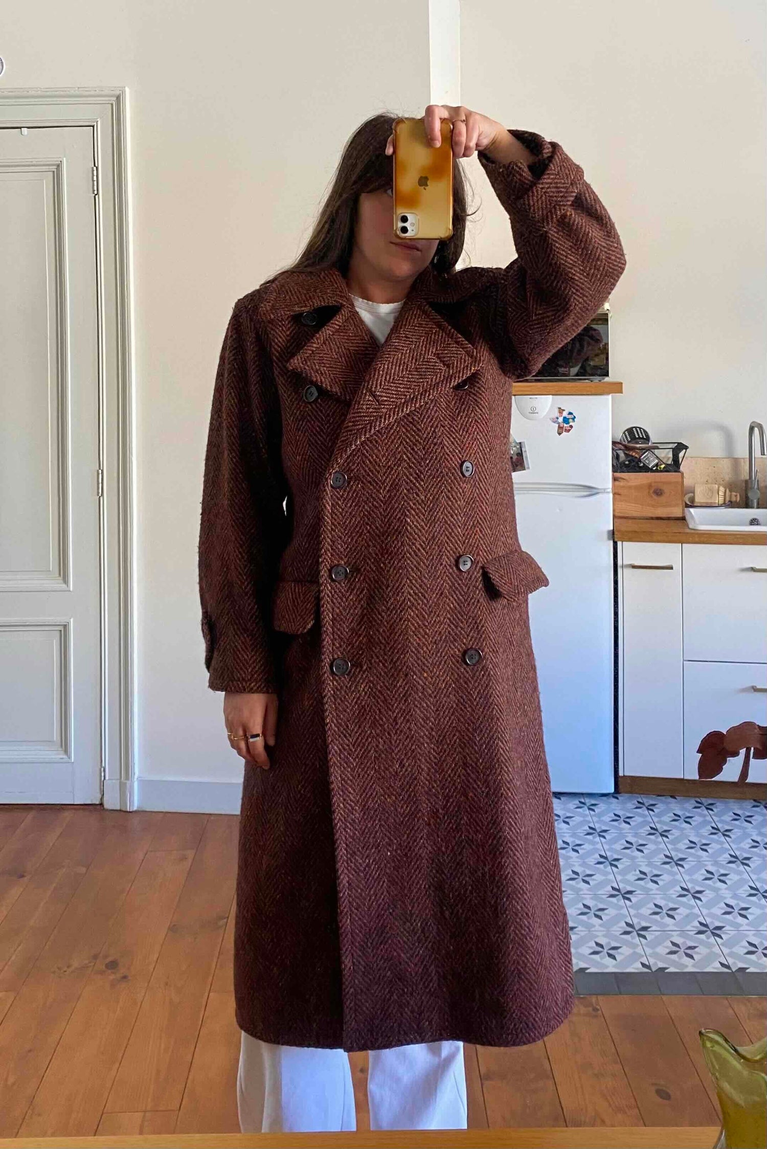 Yves Saint Laurent chevron coat