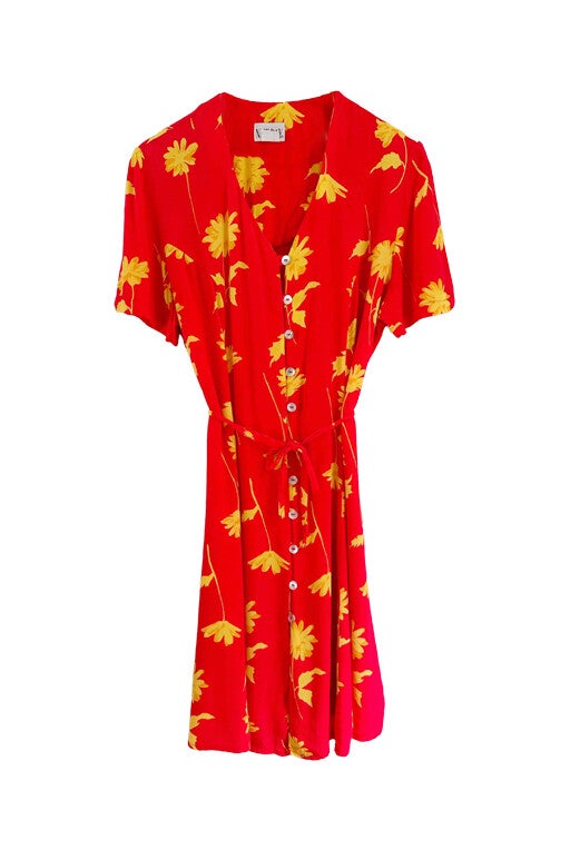 Button-up floral dress