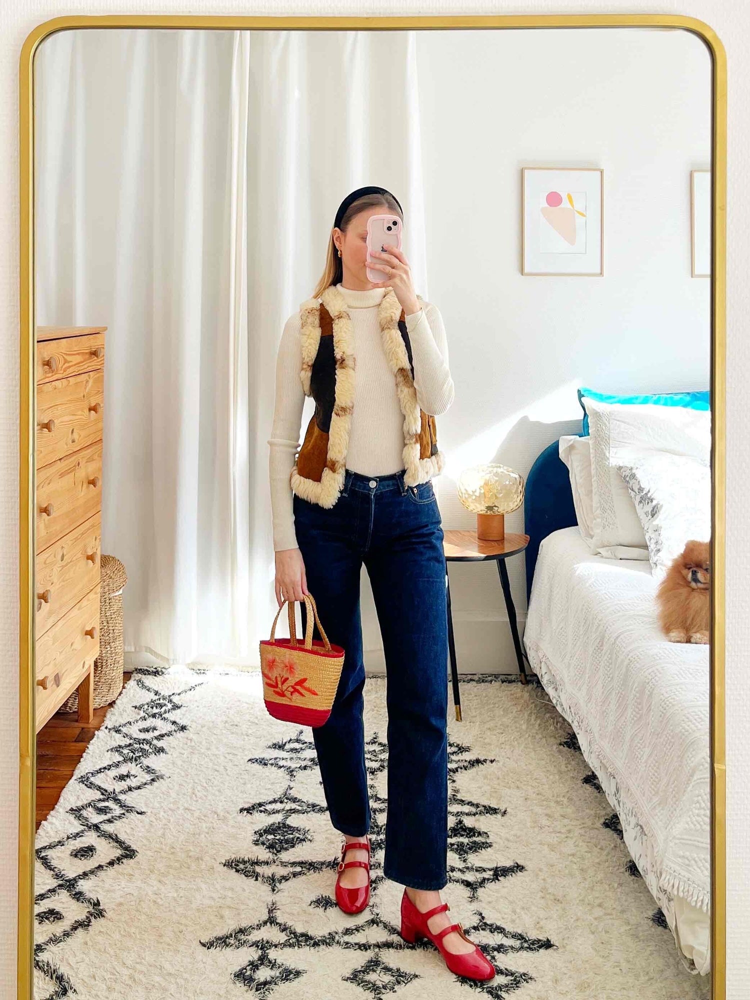 Gilet en peau lainée