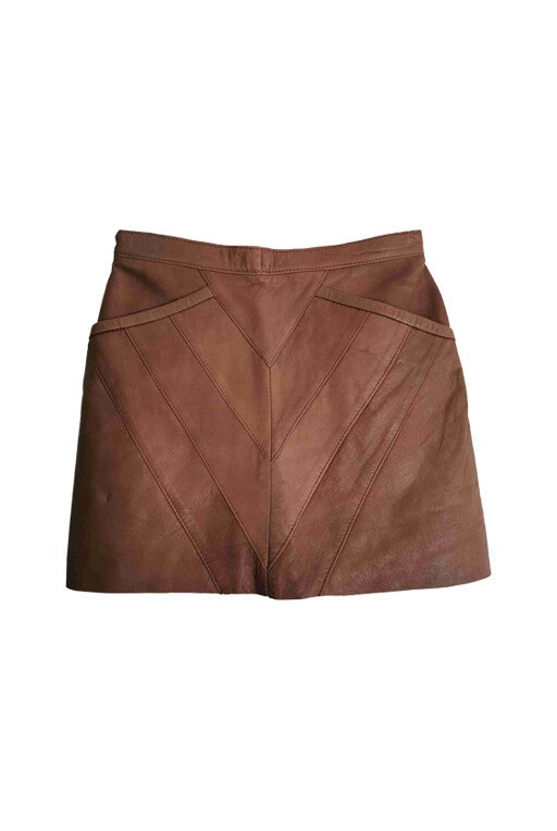 Leather mini skirt