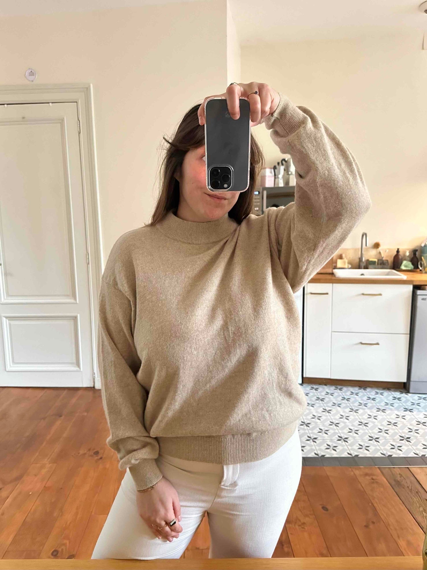 Angora turtleneck sweater