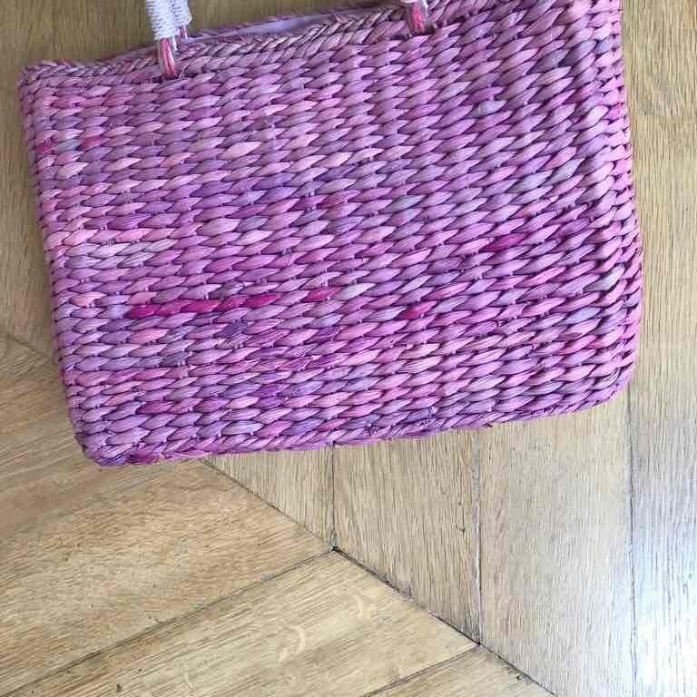 Pink wicker basket