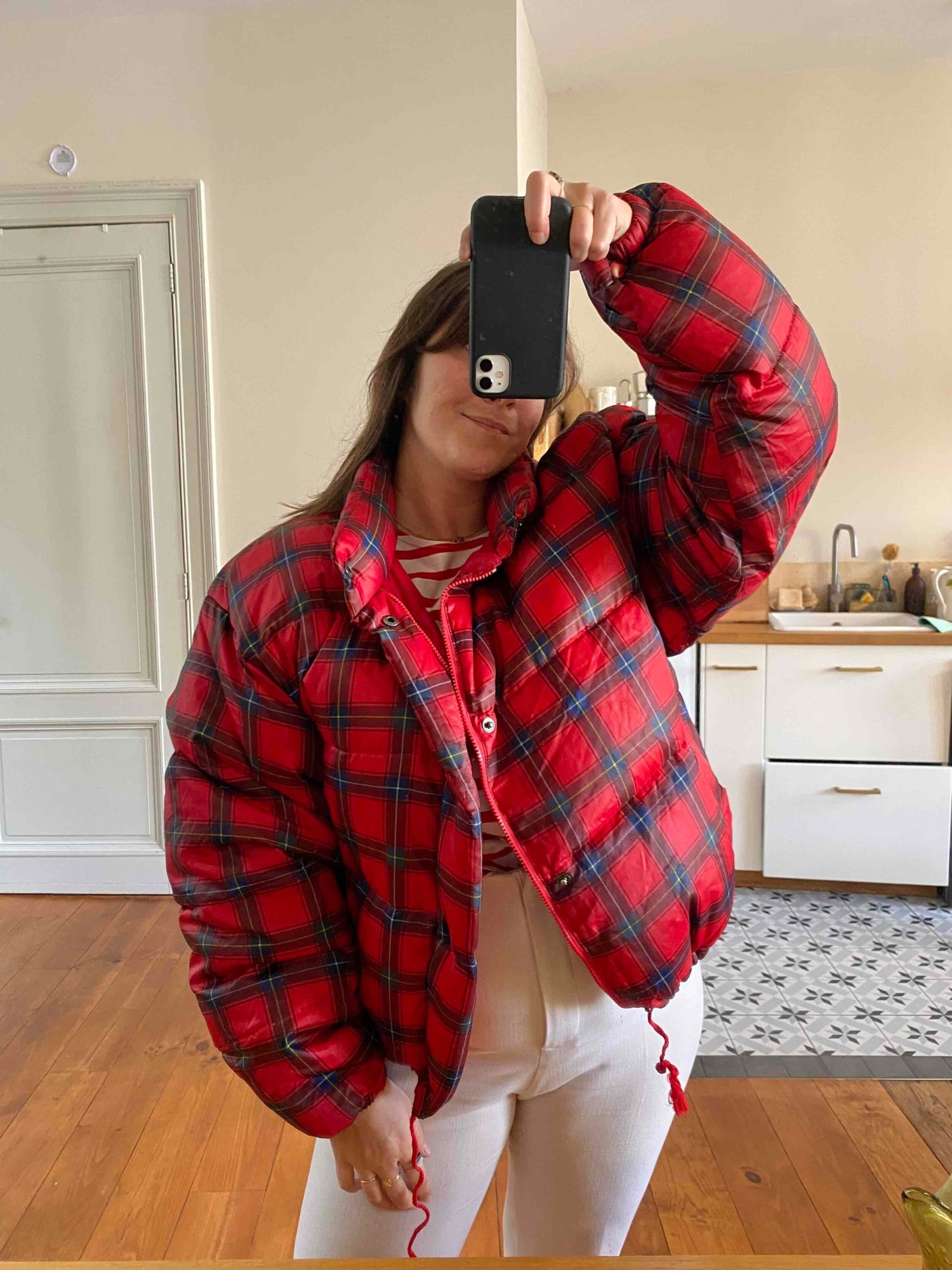 Doudoune écossaise 90's