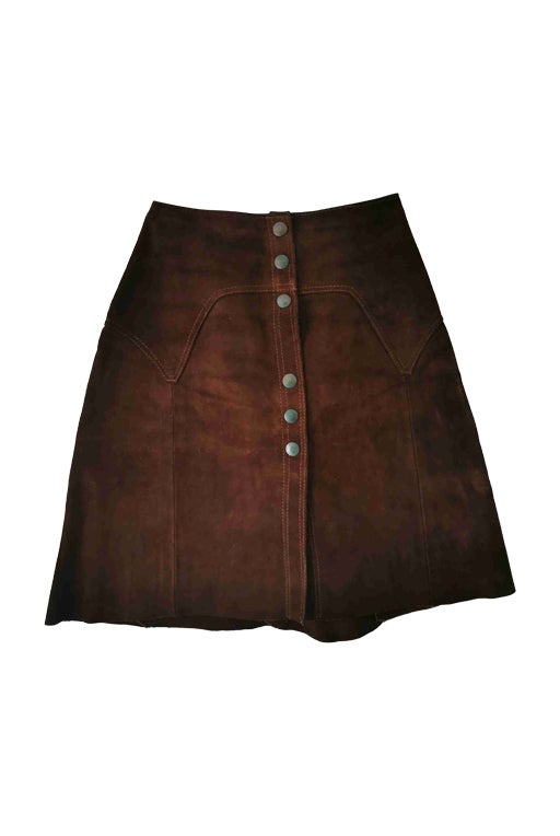 Suede trapeze skirt