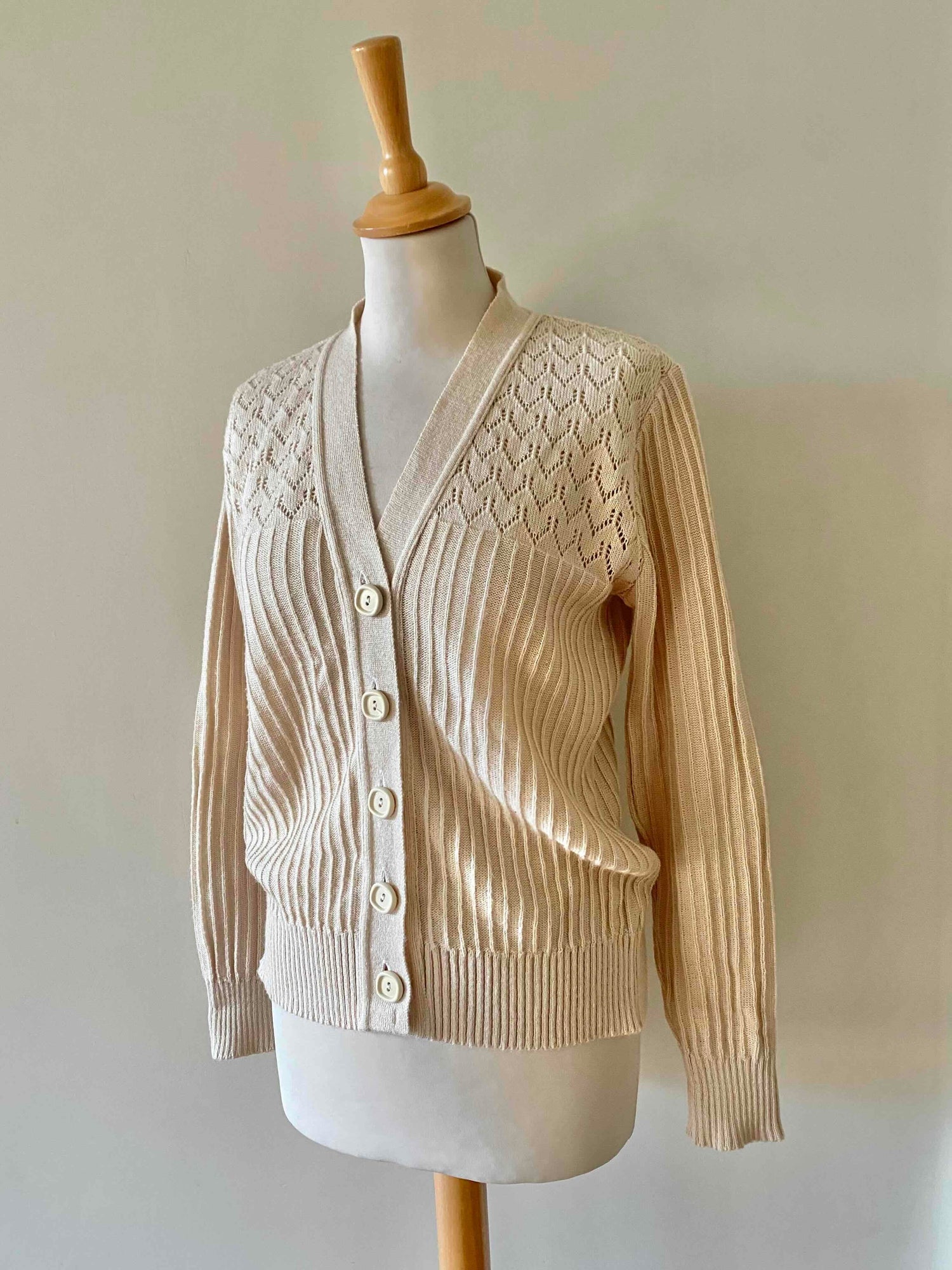 70's openwork cardigan
